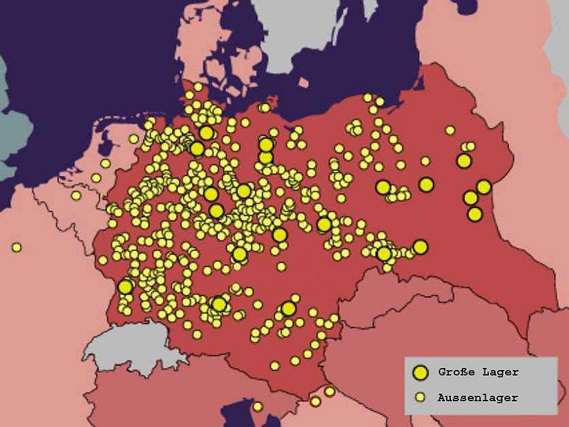 Карта немецких концлагерей