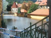 Kampa during floods 2002