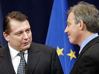 Jiri Paroubek and Tony Blair, photo: CTK