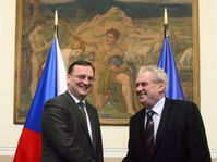 Petr Nečas, Miloš Zeman, photo: CTK