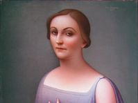 Portrét dámy ve fialových šatech od Jana Zrzavého, foto: archiv Antikvity Art Auction