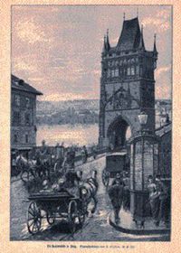 Torre del puente de la Ciudad Vieja en el año 1870