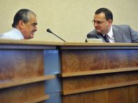 Karel Schwarzenberg (vlevo) a Petr Nečas, foto: ČTK