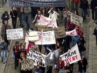 Protests of the students, photo: CTK