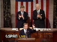 Václav Havel devant le Congrès américain, photo: C-SPAN