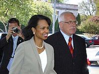 Condoleeza Rice et Vaclav Klaus, photo: CTK