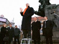 Denis MacShane Palacky inaugurated Speaker's Corner on Palacky Square, photo: CTK