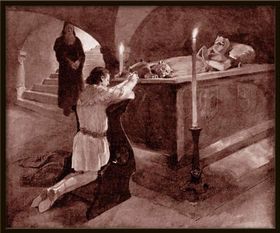 Karel IV. u hrobu své matky v klášteře Zbraslavském, Stanislav Hudeček