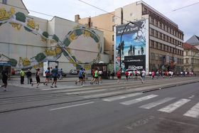 Národní Avenue; in this place once stood the building of the Reading and Debating Society