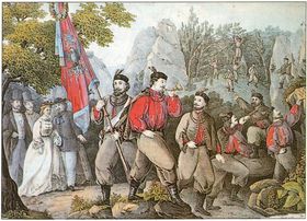 Výlet do Divoké Šárky v roce 1864 je vyobrazen na litografii J. Šolleho.