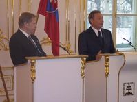 Václav Havel y Rudolf Schuster en Bratislava, Foto: Roman Casado
