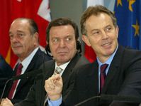 Jacques Chirac, Gerhard Schroeder and Tony Blair, photo: CTK