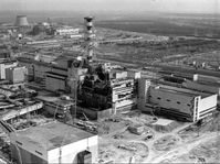 La central nuclear soviética de Chernóbil después dl accidente, foto: ČTK