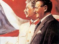 Iósif Stalin y Klement Gottwald