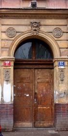 Behind this door was the yard where stood the factory