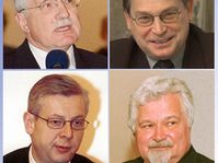 Vaclav Klaus, Miroslav Krizenecky, Jaroslav Bures et Petr Pithart, source: CTK