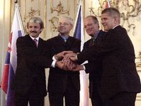 Mikulas Dzurinda, Vladimir Spidla, Peter Medgyessy and Marek Belka, photo: CTK