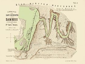 La carte des chutes Victoria crée par Emil Holub
