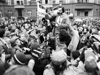 Škroupovo náměstí, 10 de diciembre de 1988, entre los manifestantes estaba Václav Havel, foto: ČTK/Peška Stanislav