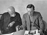 T.G.Masaryk (left) a Karel Čapek, foto: ČTK
