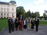 Mirek Topolánek with nine honoured dissidents, photo: Martina Stejskalová