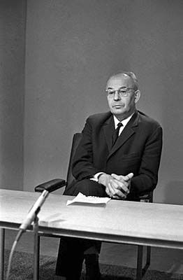 April 1969 Husák spricht erstmals als tschechoslowakischer KPChef