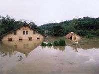 Hochwasser in Roztoky bei Prag