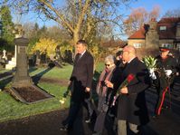 Tomáš Petříček during a memorial act which took place at a cemetery near Manchester, photo: Tom McEnchroe