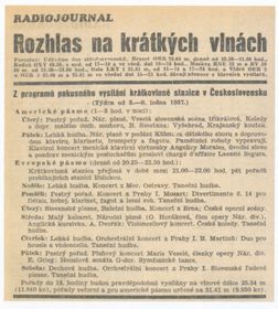 Wochenzeitung 'Radiojournal', Januar 1937