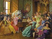 Bedřich Smetana con sus amigos (pintura de František Dvořák, 1865)