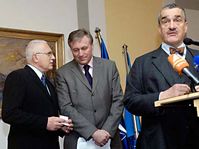 From left: Vaclav Klaus, Mirek Topolanek and Karel Schwarzenberg, photo: CTK