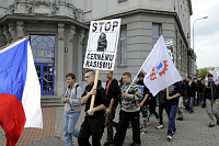 Supporters of the Workers’ Party for Social Justice march in the streets of Ústí nad Labem, photo: CTK