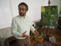 Jaroslav Gorbanevski en su taller parisino, foto: Artinbox Gallery