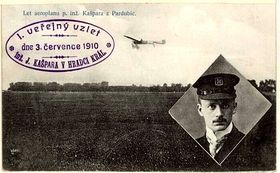 'Le premier décollage public de Jan Kašpar en 3 juillet 1910'