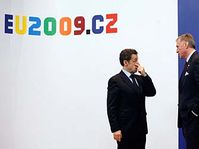Nicolas Sarkozy (vlevo) a Mirek Topolánek, foto: ČTK