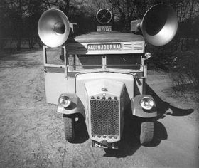 Advertising bus of Radiojournal, 1939